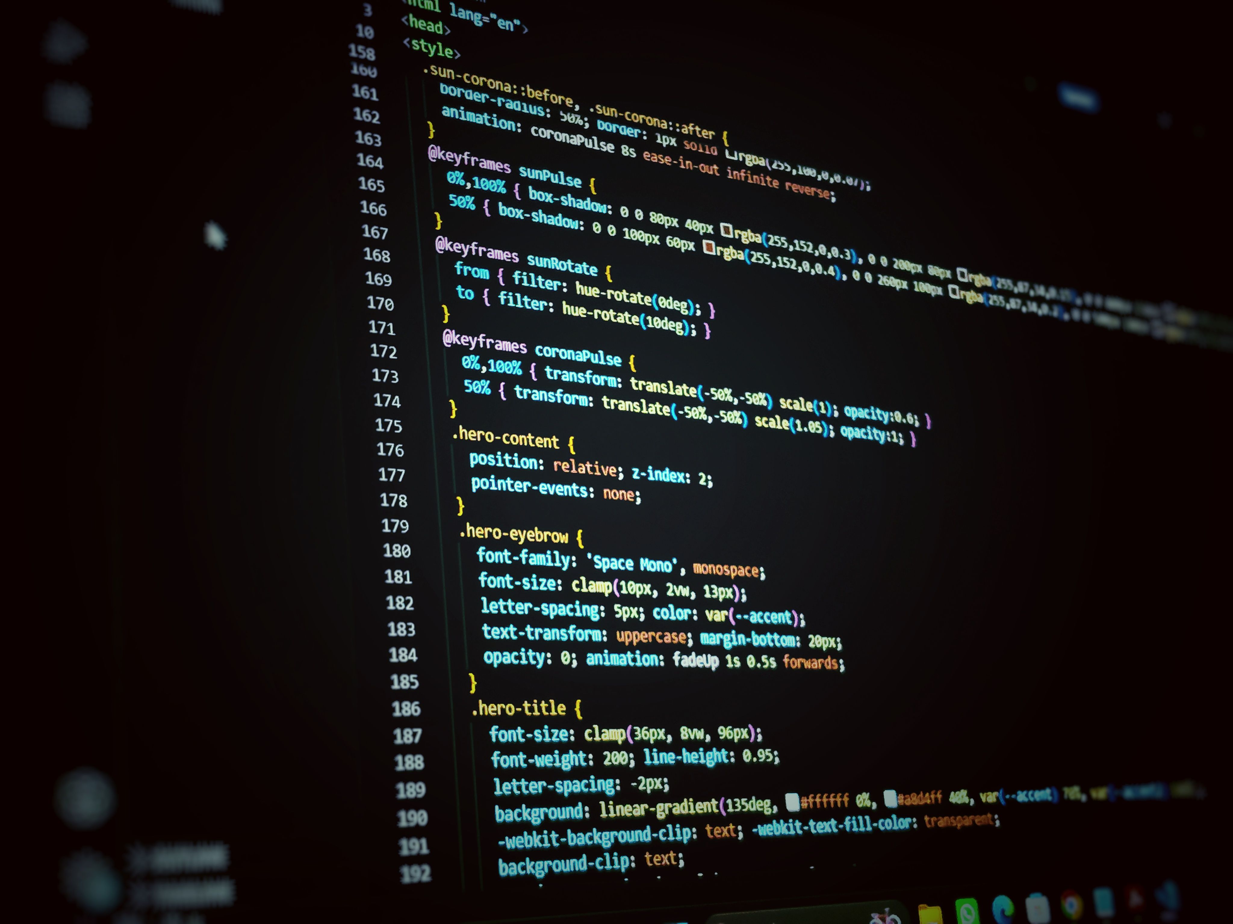 Close-up of a colorful code snippet on a computer screen, highlighting programming concepts.